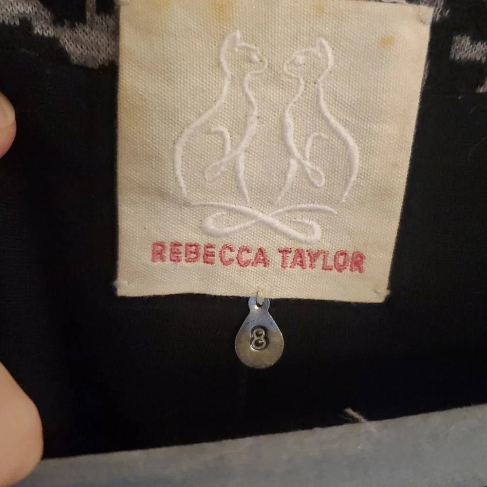 Rebecca Taylor Convertible Black Gray Leopard Print Peplum Knit Blazer Size 8 - Picture 9 of 11